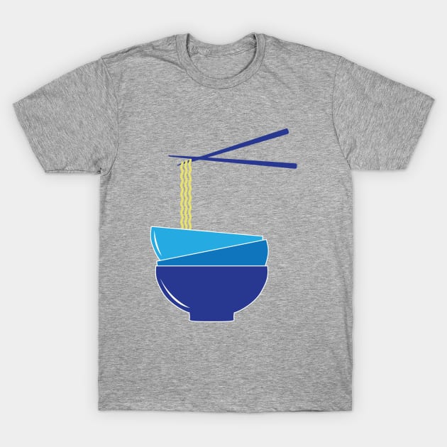 Blue Noodle Bowls and Chopsticks T-Shirt by HotHibiscus